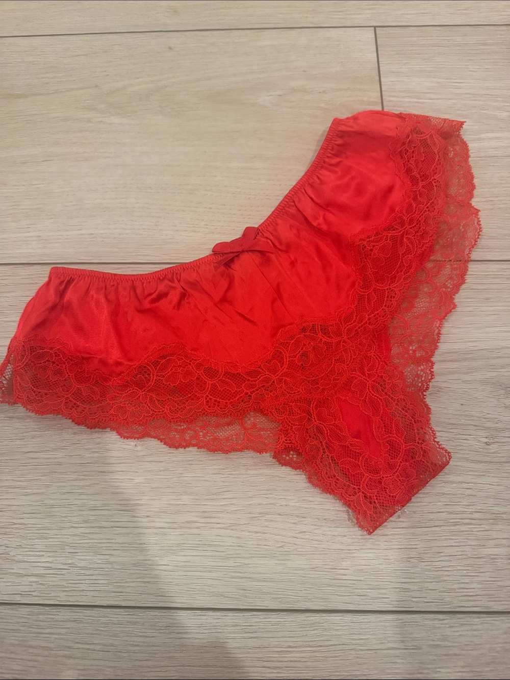 Agent Provocateur Red Satin & Lace Cheeky Panty